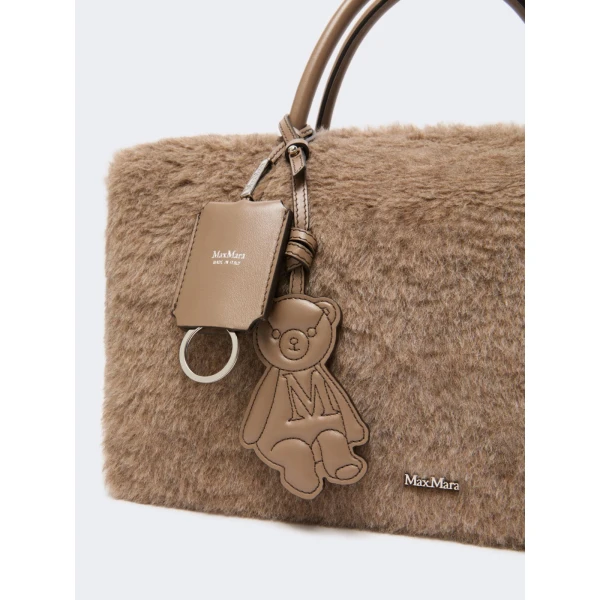Max Mara Large Alpaca and Cashmere Teddy Boston Bag in Beige Golden | Totes & Top-Handle Bags | Coveti
