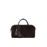 Max Mara Large Alpaca and Wool Teddy Boston Bag in Brown | Totes & Top-Handle Bags | Coveti