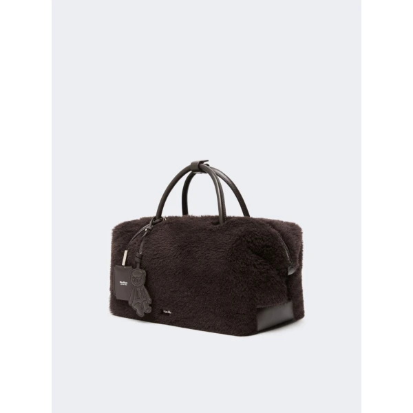 Max Mara Large Alpaca and Wool Teddy Boston Bag in Brown | Totes & Top-Handle Bags | Coveti