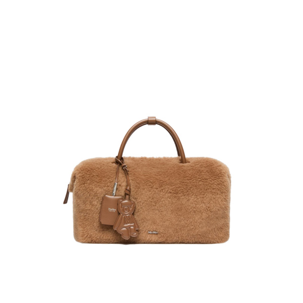Max Mara Large Camel Teddy Boston Bag in Camel | Totes & Top-Handle Bags | Coveti
