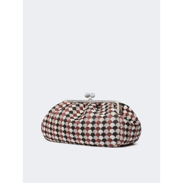 Max Mara Large Pasticcino Bag in Jacquard, Coffee | Clutch Bags | Coveti