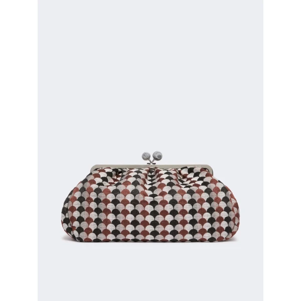 Max Mara Large Pasticcino Bag in Jacquard, Coffee | Clutch Bags | Coveti