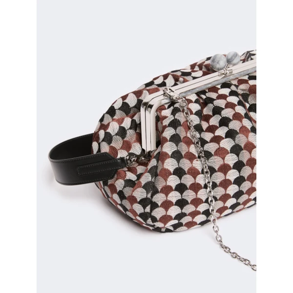 Max Mara Large Pasticcino Bag in Jacquard, Coffee | Clutch Bags | Coveti