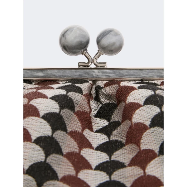 Max Mara Large Pasticcino Bag in Jacquard, Coffee | Clutch Bags | Coveti