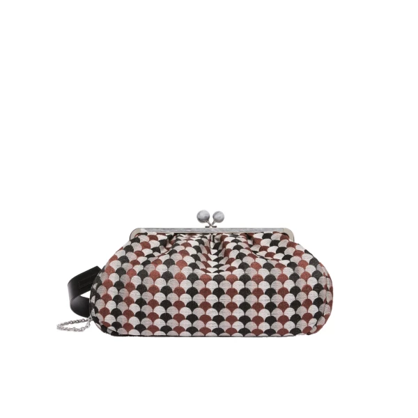 Max Mara Large Pasticcino Bag in Jacquard, Coffee | Clutch Bags | Coveti
