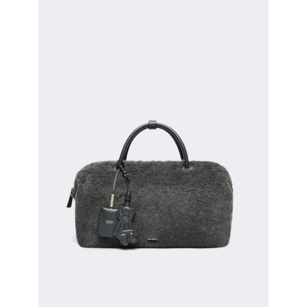 Max Mara Large Teddy Boston Bag in Medium Grey | Totes & Top-Handle Bags | Coveti