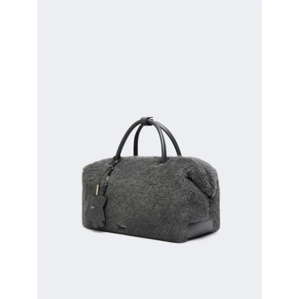 Max Mara Large Teddy Boston Bag in Medium Grey | Totes & Top-Handle Bags | Coveti