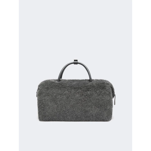 Max Mara Large Teddy Boston Bag in Medium Grey | Totes & Top-Handle Bags | Coveti