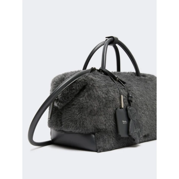 Max Mara Large Teddy Boston Bag in Medium Grey | Totes & Top-Handle Bags | Coveti