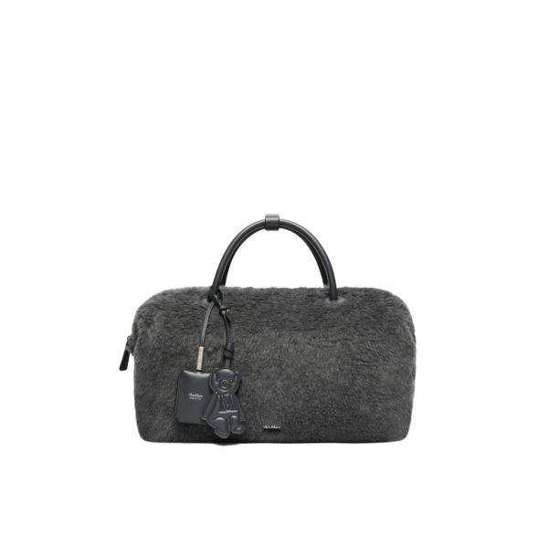 Max Mara Large Teddy Boston Bag in Medium Grey | Totes & Top-Handle Bags | Coveti
