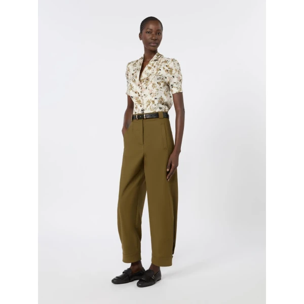 Max Mara Leale Printed Silk Twill Shirt in White | Shirts | Coveti