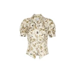 Max Mara Leale Printed Silk Twill Shirt in White | Shirts | Coveti