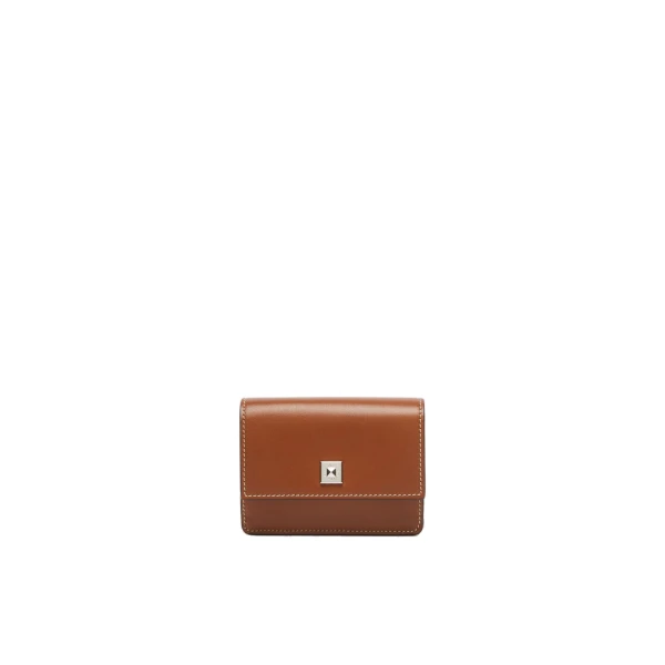 Leather Coin Purse in Amber Brown