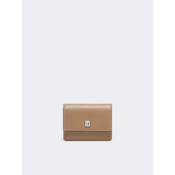 Max Mara Leather Coin Purse in Mud | Wallets & Purses | Coveti