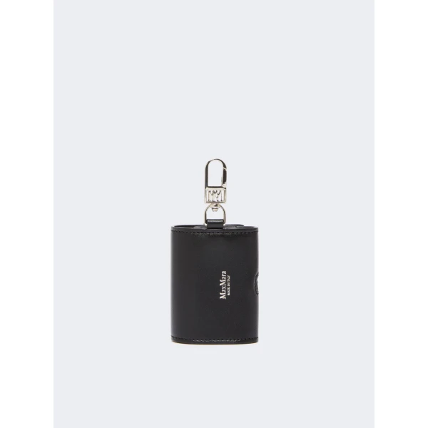 Max Mara Leather Earphone Pouch in Black | Wallets & Purses | Coveti