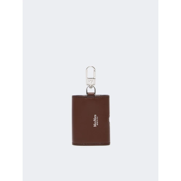 Max Mara Leather Earphone Pouch in Cocoa | Wallets & Purses | Coveti