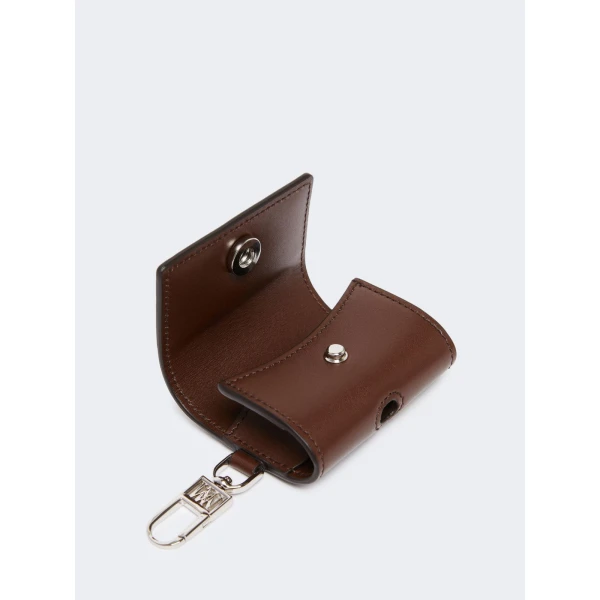 Max Mara Leather Earphone Pouch in Cocoa | Wallets & Purses | Coveti
