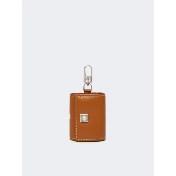 Max Mara Leather Earphone Pouch in Rust | Wallets & Purses | Coveti