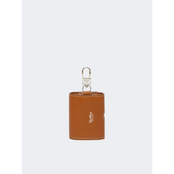 Max Mara Leather Earphone Pouch in Rust | Wallets & Purses | Coveti