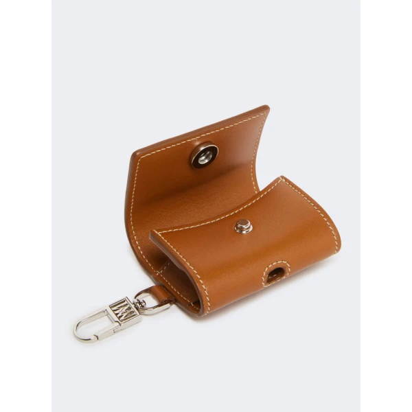 Max Mara Leather Earphone Pouch in Rust | Wallets & Purses | Coveti