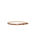 Max Mara Leather Monogram Belt in Amber Brown | Belts | Coveti
