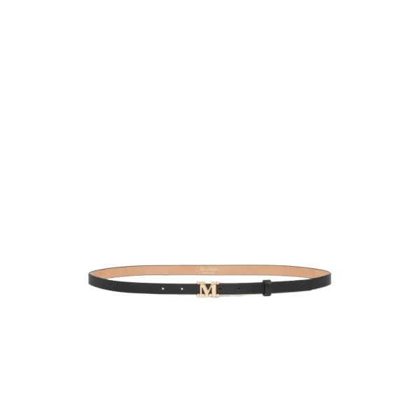 Leather Monogram Belt in Black