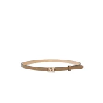 Max Mara Leather Monogram Belt in Mud | Belts | Coveti
