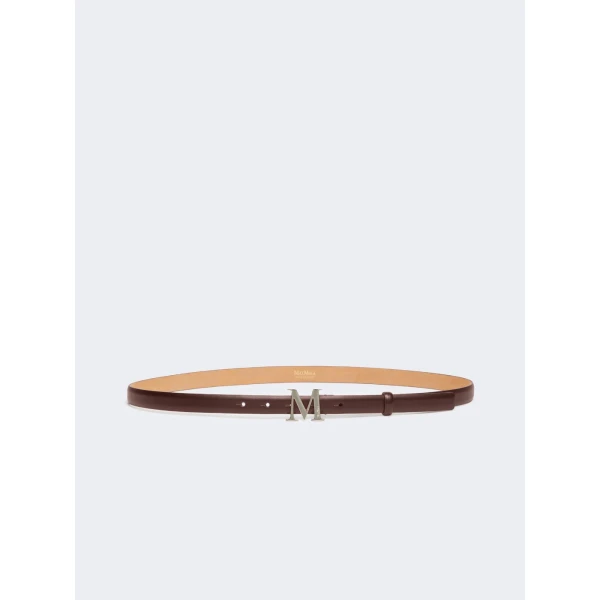 Max Mara Leather Monogram Trouser Belt in Brown | Belts | Coveti
