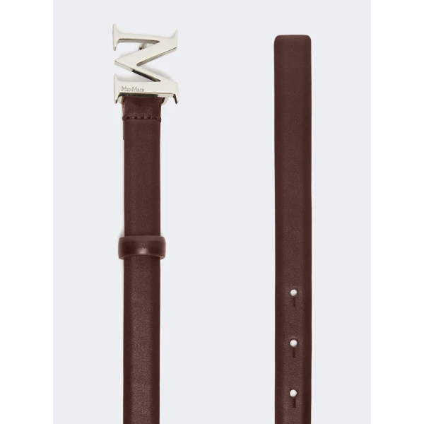 Max Mara Leather Monogram Trouser Belt in Brown | Belts | Coveti