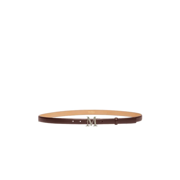 Leather Monogram Trouser Belt in Brown