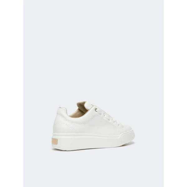 Max Mara Leather Trainers in Optical White | Sneakers | Coveti
