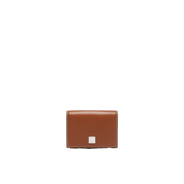 Max Mara Leather Tri-Fold Purse in Amber Brown | Wallets & Purses | Coveti