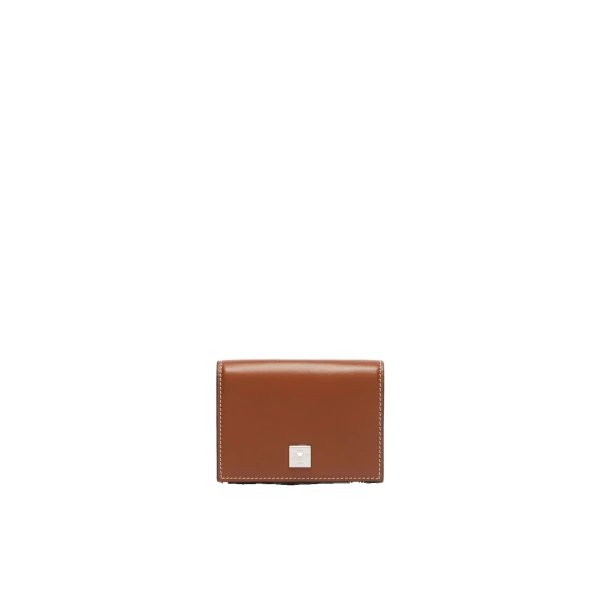 Leather Tri-Fold Purse in Amber Brown