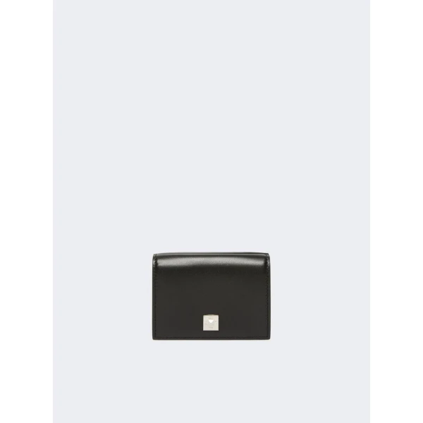 Max Mara Leather Tri-Fold Purse in Black | Wallets & Purses | Coveti