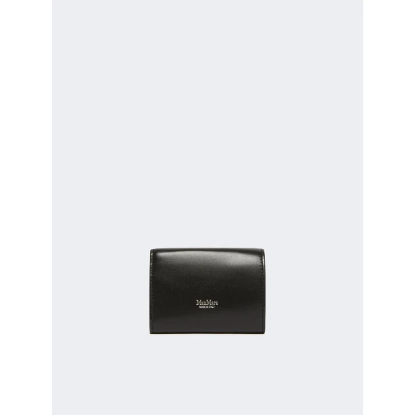 Max Mara Leather Tri-Fold Purse in Black | Wallets & Purses | Coveti