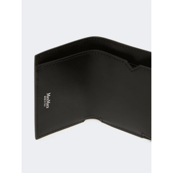 Max Mara Leather Tri-Fold Purse in Black | Wallets & Purses | Coveti