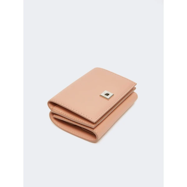 Max Mara Leather Tri-Fold Purse in Pink | Wallets & Purses | Coveti