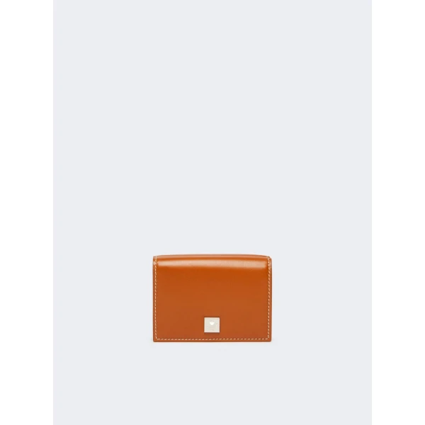 Max Mara Leather Tri-Fold Purse in Rust | Wallets & Purses | Coveti
