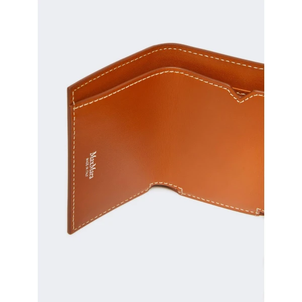 Max Mara Leather Tri-Fold Purse in Rust | Wallets & Purses | Coveti
