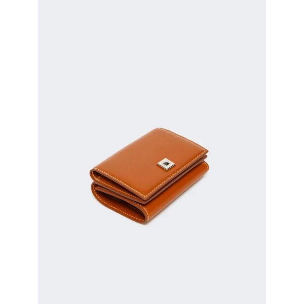 Max Mara Leather Tri-Fold Purse in Rust | Wallets & Purses | Coveti