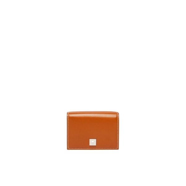 Max Mara Leather Tri-Fold Purse in Rust | Wallets & Purses | Coveti