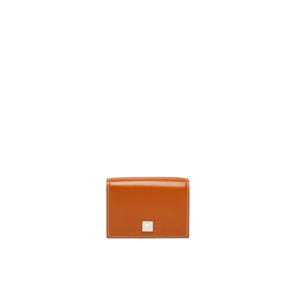 Leather Tri-Fold Purse in Rust