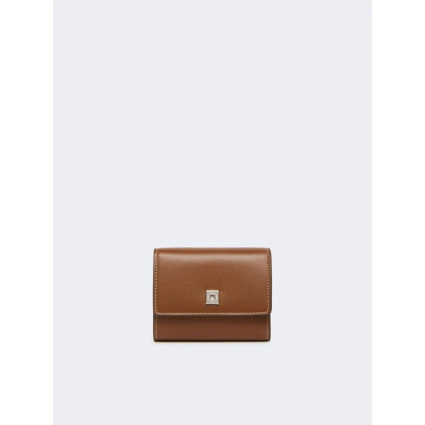 Max Mara Leather Tri-Fold Wallet in Amber Brown | Wallets & Purses | Coveti