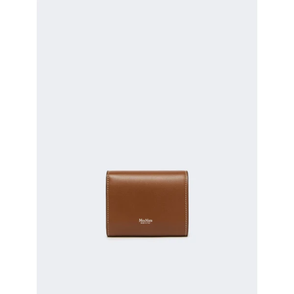 Max Mara Leather Tri-Fold Wallet in Amber Brown | Wallets & Purses | Coveti