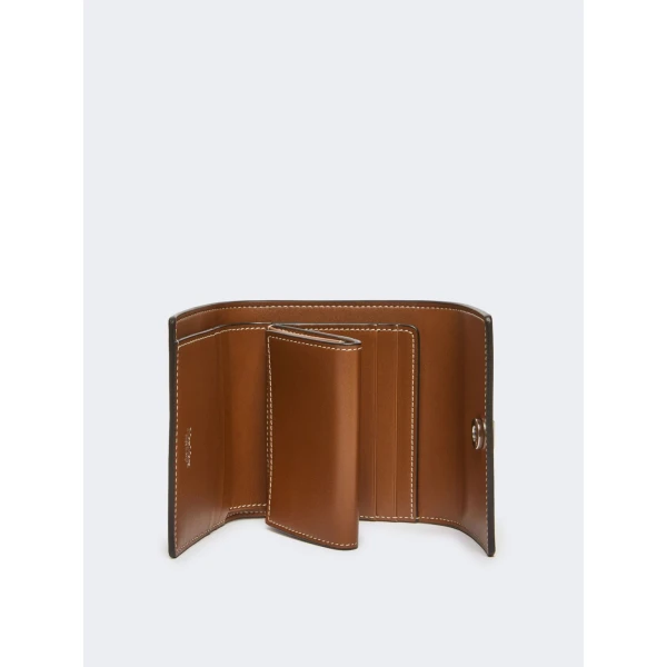 Max Mara Leather Tri-Fold Wallet in Amber Brown | Wallets & Purses | Coveti