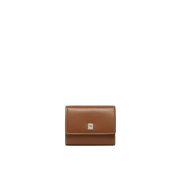 Max Mara Leather Tri-Fold Wallet in Amber Brown | Wallets & Purses | Coveti
