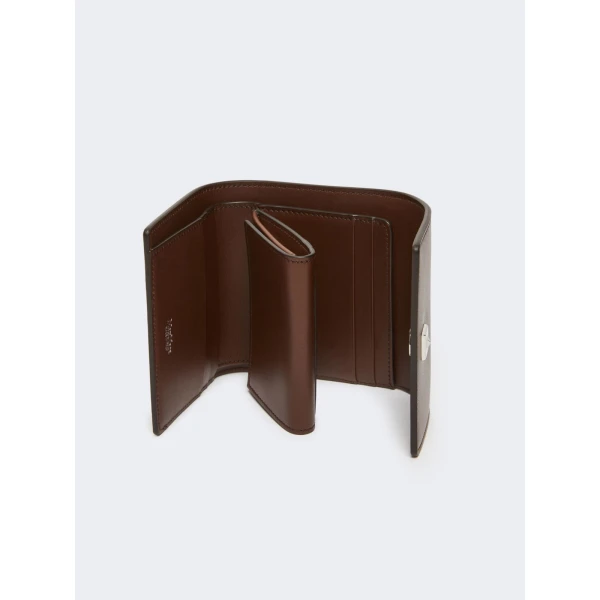 Max Mara Leather Tri-Fold Wallet in Cocoa | Wallets & Purses | Coveti