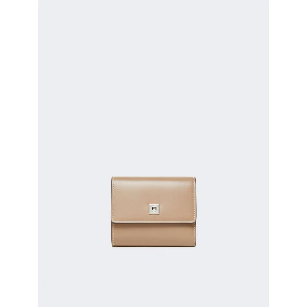 Max Mara Leather Tri-Fold Wallet in Mud | Wallets & Purses | Coveti