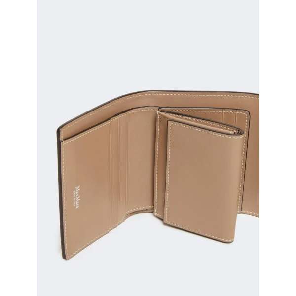 Max Mara Leather Tri-Fold Wallet in Mud | Wallets & Purses | Coveti