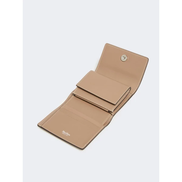 Max Mara Leather Tri-Fold Wallet in Mud | Wallets & Purses | Coveti